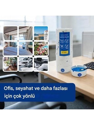 Teknocan 25’li Kullan At Jel Küllük Seti - Koku Önleyici Sigara Söndürücü, Araç Içi ve Ev Için Pratik Köpük Küllük, 30 Saniyede Jelleşen Taşınabilir Küllük Seti