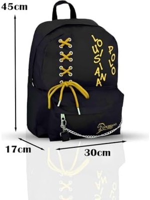 Teknocan Polo Laptop Bölmeli Okul Çantası Siyah Sarı 1141