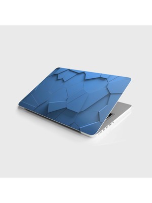 Teknocan Laptop Notebook Pc Kaplama Etiketi 3D Mavi Polygonal