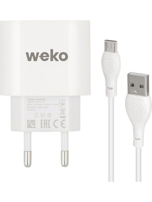 Teknocan Weko WK-21441 Pdu Qc 3.4 Amper Şarj Başlık Adaptörü + 70 cm Mıcro USB Kablo