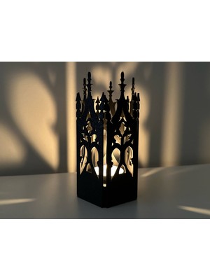 Other Gotik Katedral Tasarım Gölge Şamdanı-Gothic Tealight Holder
