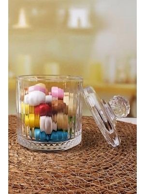 Teknocan Lüx Kristal Büyük Cam Şekerlik & Cam Lokumluk, Kesme Cam Lüx Şekerlik 13CM*7.8CM - 06638