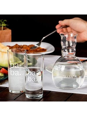 Teknocan Baba Tanımı Tasarımlı Ahşap Kutulu Rakı Seti