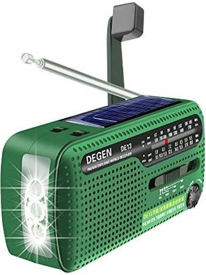 Teknocan Degen De-13 Solar Radyo Krank Dinamo Fm Mw Sw1 Sw2, Siyah