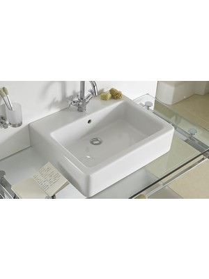 Teknocan Nuo 7431B003-0631 Dikdörtgen Çanak Lavabo, 50 Cm, Beyaz