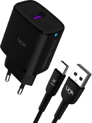 Teknocan C306 22.5W Qc3.0 USB Çıkışlı Type-C Kablolu Şarj Aleti Siyah