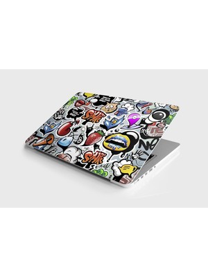 Teknocan Laptop Notebook Pc Kaplama Etiketi Sosyal Medya Graffiti