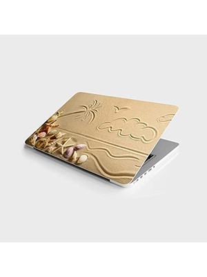 Teknocan Laptop Bilgisayar Notebook Pc Kaplama Etiketi Deniz Kabukları Kum