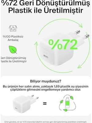 Teknocan Kompakt Duvar Şarj Cihazı 45 W + Usb-C - Usb-C Kablosu, 17, 16, 15, 14, Plus, Pro, Pro Max, Galaxy S25 Serisi, S24, 9, Ipad, Airpods ve Fazlası Için Hızlı Şarj, Beyaz