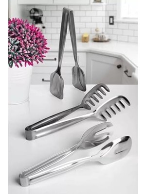 Teknocan 5 Parça Maşa Set,makarna,salata,şeker,buz Maşası