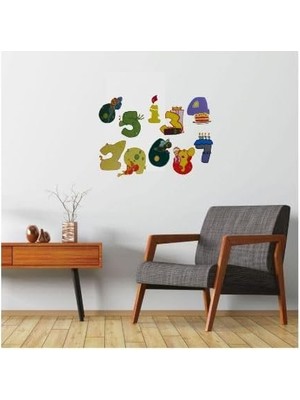 Teknocan Duvar Süsü (Sticker) 2 Adet Renkli Rakamlı Pvc 48X33X0,5CM