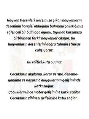 Teknocan Hayvanlar ve Desenler 3 Yaş Üzeri Çocuklar Için 48 Parçalı Eğitici Görsel Algı Oyunu Serisi, SM-CA-OYUN-HAYVANLARVEDESENLER-5155