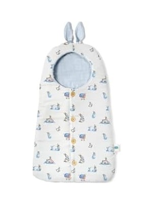 Teknocan Deux Lapıns% 100 Pamuk Bebe Lapin Mavi Pamuk Muslin Kundak Battaniye BSSNT1018