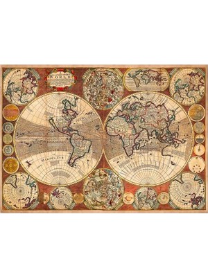 Teknocan Blue Focus 1000 Parça - Old World Map (Eski Dünya Haritası)