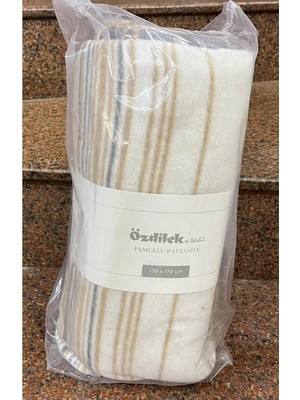 Teknocan Özdilek Stripe Tv Battaniyesi Pamuklu 130X170 Camel