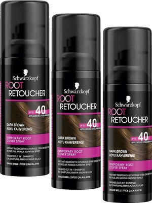 Teknocan Root Retoucher Beyazları Anında Kapatan Sprey Boya Koyu Kahverengi 120 ml (3 Paketi)