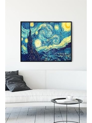 Teknocan (PSTER13984) Vincent - Yıldızlı Gece Sanatsal Çerçeveli Tablo (50X70CM)