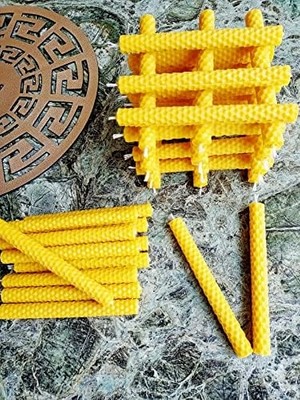 Teknocan (24 Adet) 14CM El Yapımı Dilek Mumu Doğal Petek Mum Beeswax Candle Bal Mumu Mum