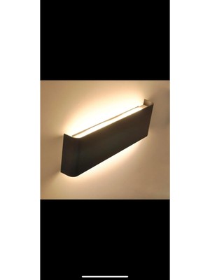 Teknocan Çift Yönlü LED Aplik 34 X11 cm Siyah Kasa- Beyaz Işık 6500K