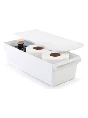 Teknocan Kapaklı Banyo Mutfak Düzenleyici Raf Ps 360 * 150 * 100 mm Beyaz M-E27-20-01K