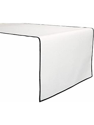 Teknocan Siyah Biyeli Runner 45X150 Cm, Beyaz