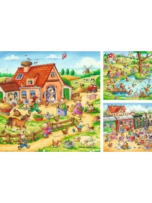 Teknocan 3X49 Parçalı Puzzle Köyde Tatil