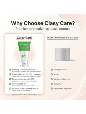 Teknocan Mineral Güneş Kremi Spf 50 – Truecica Hassas Ciltler Için Yatıştırıcı Yüz Güneş Koruyucu, Tinted Nemlendirici Spf’li, Geniş Spektrum Pa++++, Seyahat Boyu, 50 ml (3 Paketi)