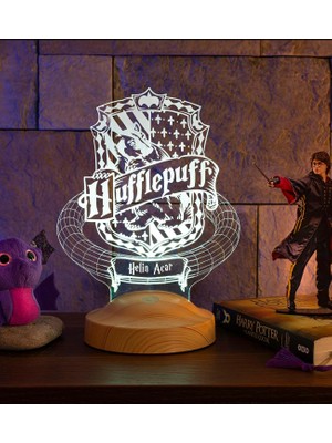 Teknocan 3D Potter Hediyesi Hogwarts Hufflepuff Binası LED Lamba