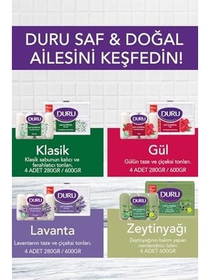 Teknocan Saf & Doğal Kaynaklı Zeytinyağı Özlü 16 Adet Güzellik Sabunu 4X280GR