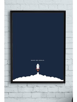 Teknocan (PSTER12618) Big Goals - Büyük Hedefler Girişimcilik Çerçeveli Tablo (21X30CM)