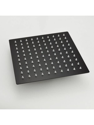 Teknocan Duş Başlığı Kare Slim 304 Metal 25X25 cm (Mat Siyah)