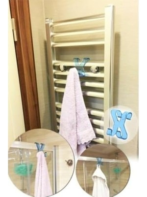 Teknocan 2 Adet Plastik Havlupan Askısı It, Şeffaf, 85MM x 90MM, Banyo Radyatörü Için Pratik Havlu Tutucu