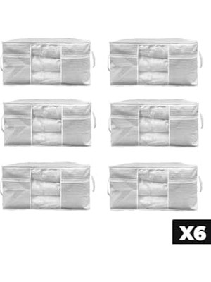 Teknocan 6 Adet - Pencereli Yastık Yorgan Hurcu 75 x 40 x 40 cm