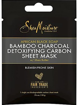 Teknocan Shea Moısture Afrika Siyah Sabunu ve Bambu Kömürü Detoks Yaprak Maske Tek Kullanımlık