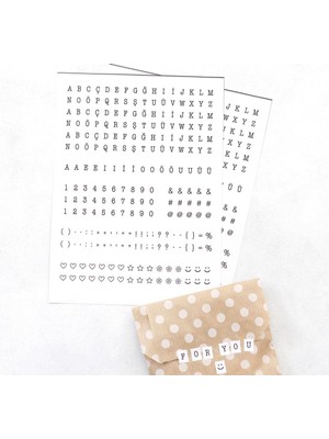Teknocan Beyaz Harf-Rakam Seti, 8X10 mm 2 Sayfa