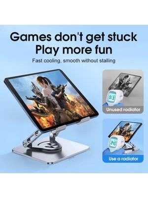 Teknocan 360 Derece Dönebilir Laptop ve Tablet Standı – Paslanmaz Çelik, Ayarlanabilir Yükseklik, Katlanabilir Masaüstü Bilgisayar Standı, iPad ve MacBook Uyumlu Ergonomik Raf-Dizüstü Pc (Tablet Standı)