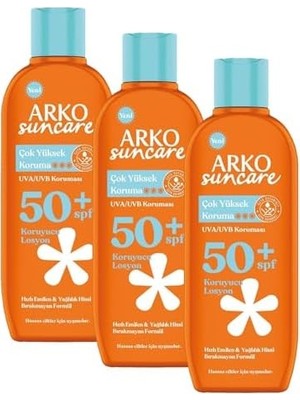 Teknocan Güneş Bakım Sütü, SPF50+, 200 Mililitre (3 Paketi)