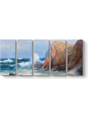Teknocan Wilhelm Muller Brieghel - Stormy Sea Tablosu 162 x 70-5 Parçalı