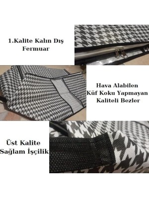 Teknocan 5 Adet Boy Pencereli Hurç Seti 64X46X34 Büyük Boy Yorgan Hurcu Battaniye Yastık Altı Dolap Üstü Çeyiz Bohçası Düzenleyeci Organizer