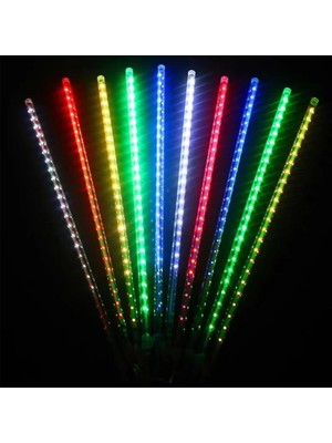 Teknocan Kayar LED Meteor Işıklar Akan Efektli LED Aydınlatma 8 Saçaklı 50 cm 3,2 Metre Düğün Nişan Parti Yılbaşı Süsü ve Balkon Süslemesi (Çok Renkli)