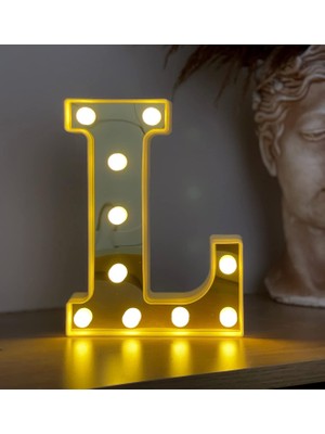 Teknocan 3D Işıklı LED Harf Dekoratif Aydınlatma Büyük Boy L