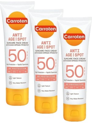 Teknocan Carroten Yüz Kremi Anti-Age SPF50 50ML (3 Paketi)