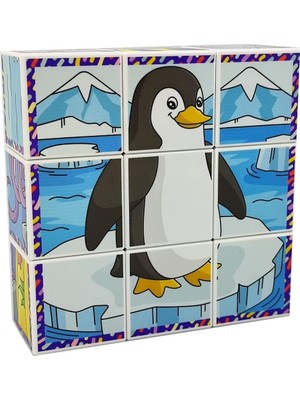 Teknocan Deniz Hayvanları 3D Manyetik Puzzle (9 Mıknatıslı Küp 6 Yapboz)