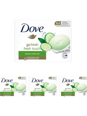 Teknocan Dove Beauty Cream Bar Katı Güzellik Sabunu Fresh Nemlendirici Etkili, 90 G (4 Paketi)