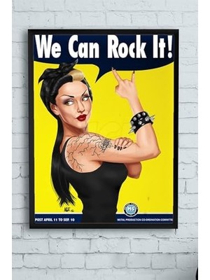 Teknocan (PSTER13114) We Can Rock It Eğlenceli Mizahi Çerçeveli Tablo (21X30CM)