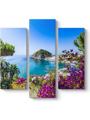 Teknocan Ischia Adası Tablosu 96 x 90-3 Parçalı