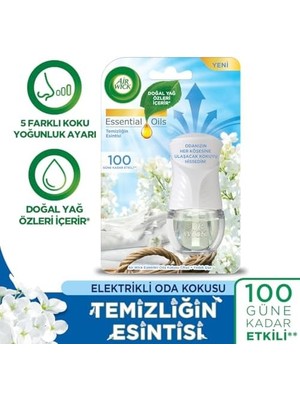 Teknocan Air Wick Elektrikli Oda Kokusu Temizliğin Esintisi Kit (Cihaz + Yedek Şişe) + Yasemin Çiçeği Yedek Şişe