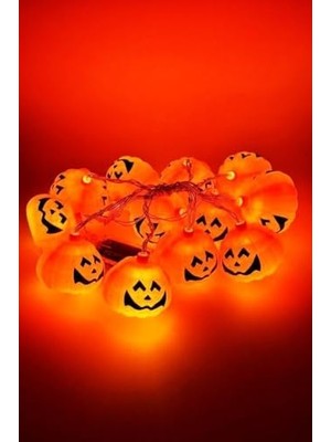 Teknocan Bayramı Halloween Pilli Balkabağı LED 12 Li