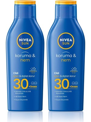 Teknocan Sun SPF30 Güneş Koruyucu Losyon 200ML, 48 Saat Nemlendirici, Suya Dayanıklı, Anında Uv Koruması (2 Paketi)