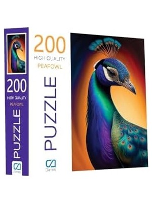 Teknocan Tavus Kuşu 200 Parça 2,2mm Kalınlık 34X48CM Profesyonel Hobi Puzzle Yapboz Serisi